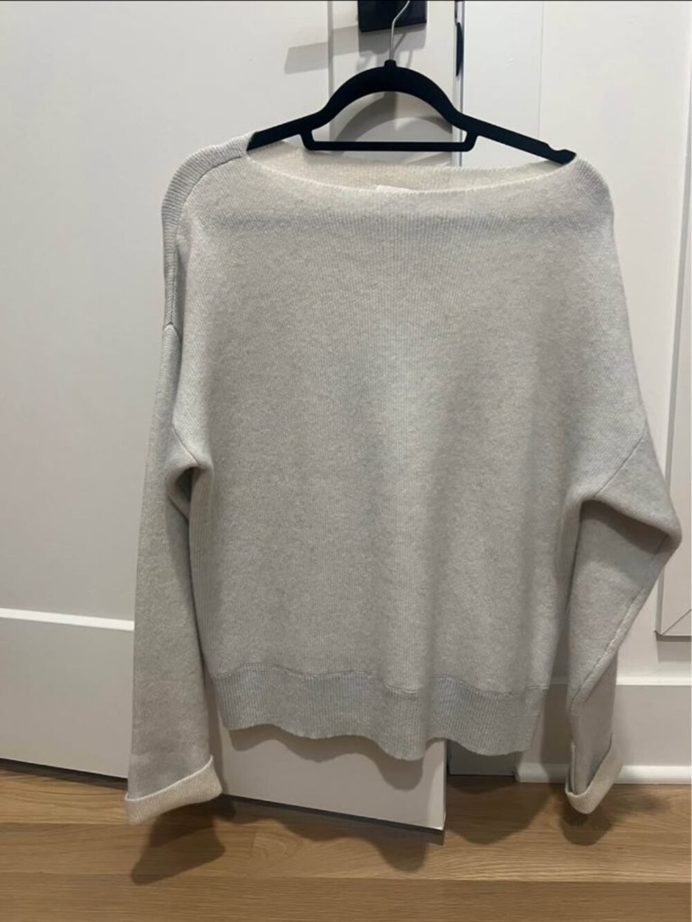 Club Monaco Light Cream Boatneck Knit Sweater